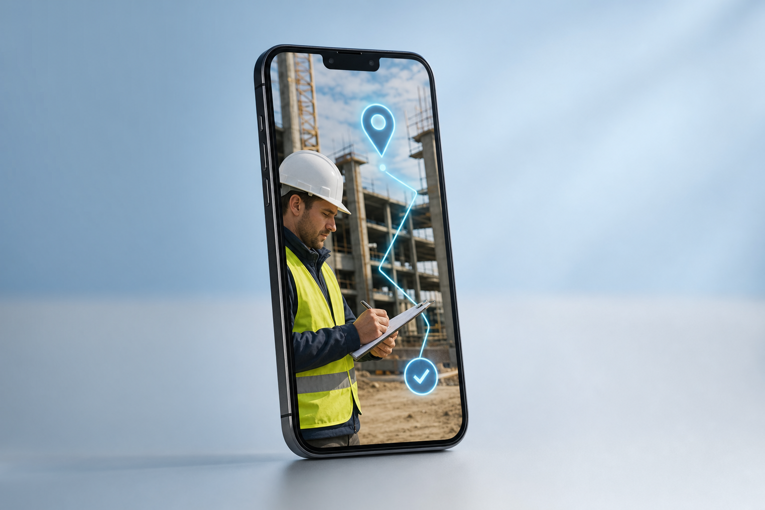 GeoStamp on a phone, stamping a photo with GPS location and verification